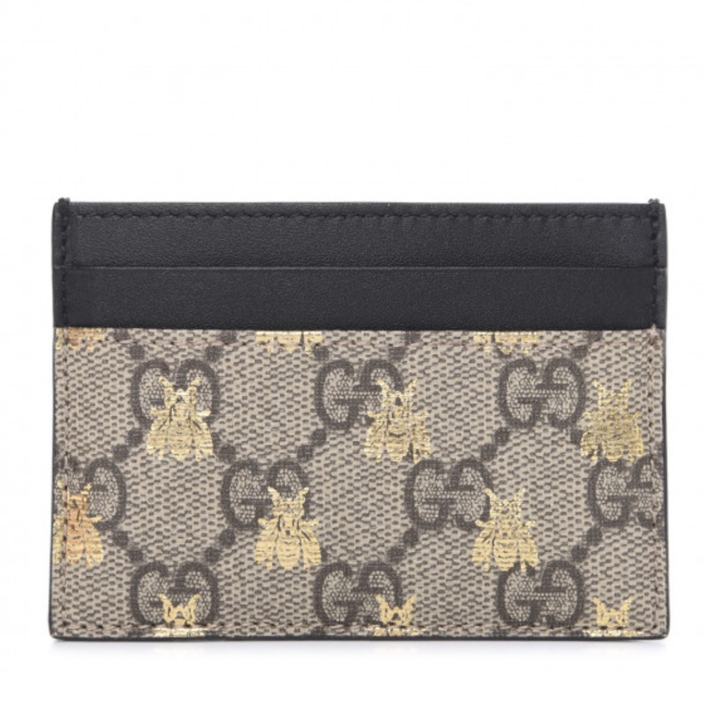 Gucci gg monogram bees cardholder